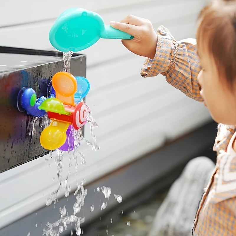 Colorful Waterwheel Bathing Sucker Shower Toy for Kids