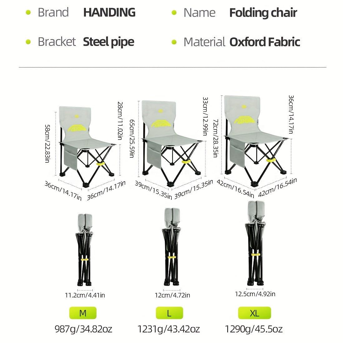 Portable Fishing Chair with Backrest for Outdoor Activities