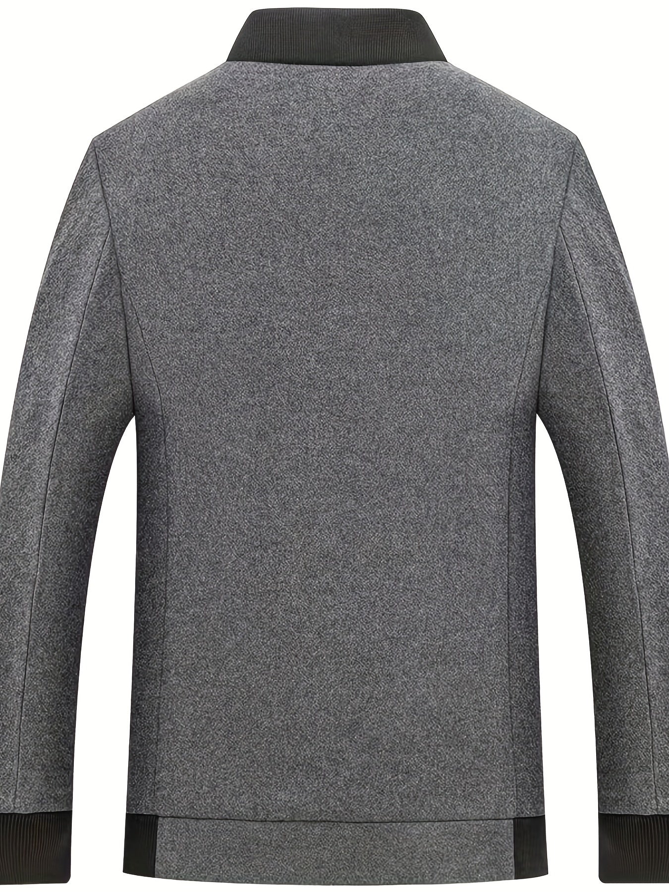 Men's Woolen Coat Casual Long Sleeve Cotton Thickened Jacket