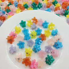 30Pcs Flower Mini Hair Clip Claw for Baby Girls - Bright Colors