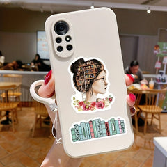 50pcs Unique Book Reading Stickers for Laptops Cars Water Bottles