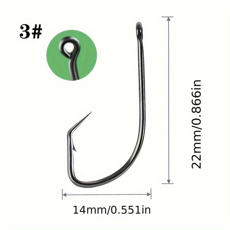 50pcs Octopus Hook Wide Gap Barbed Hook Eye Sea Fishing Tackle