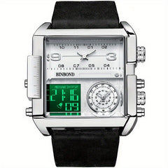 Men's Sports Dual Display Large Dial Quartz Watch