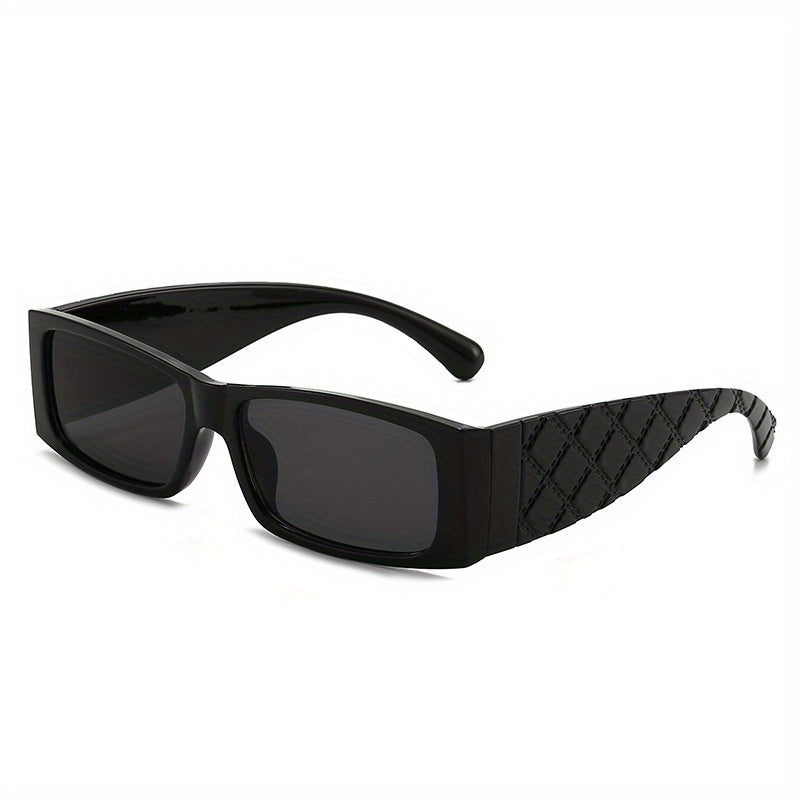 Square Frame Futuristic Sunglasses Wide Temple Cyber Punk Style