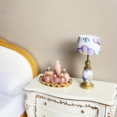 1:12 Dollhouse Mini Model Antique Desk Lamp Bedside Lamp Photo Props