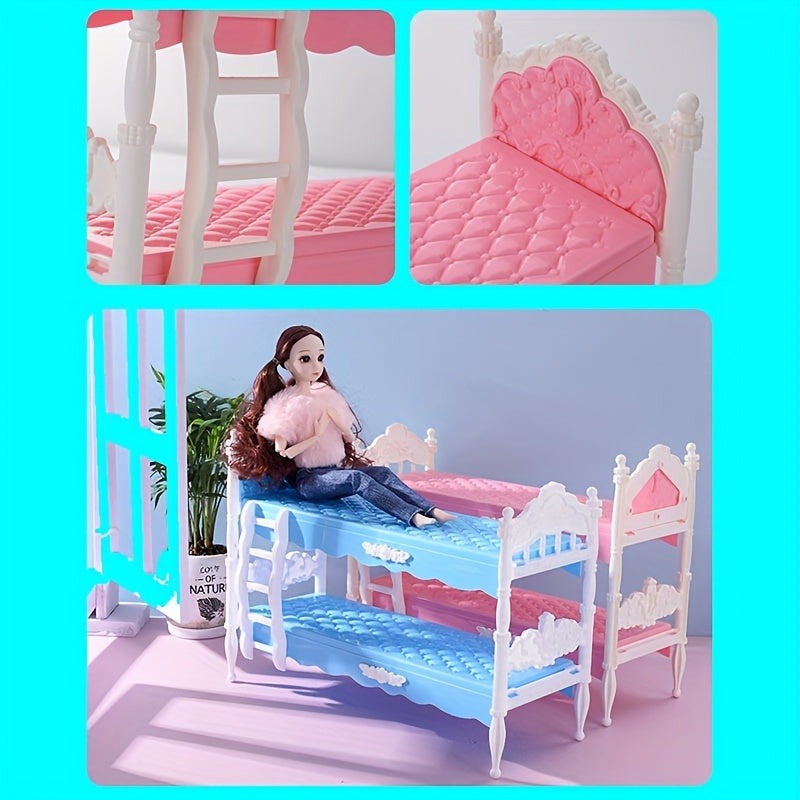 Doll Bunk Bed Set with Ladder and Guardrails, Ideal for Ages 3-6 Years
