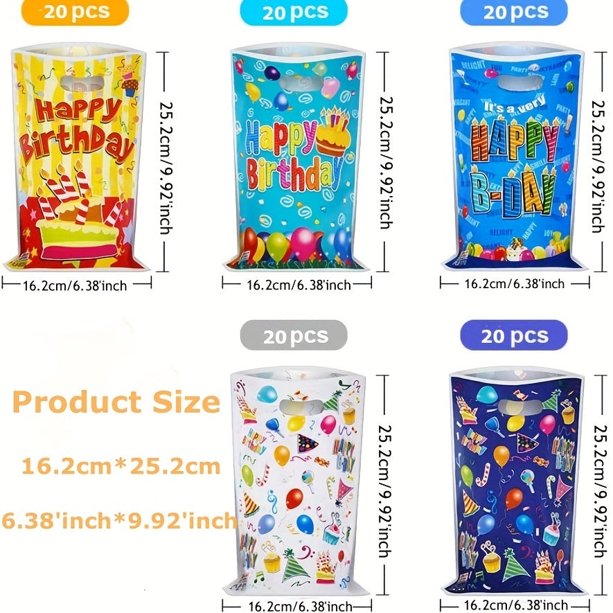 20pcs Happy Birthday Pearlescent Candy Bags