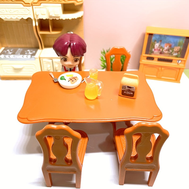 Mini Dining Table Play House Furniture Set