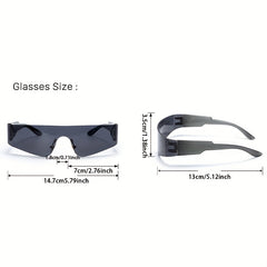 Y2K Rimless Sunglasses Futuristic Cyberpunk UV400