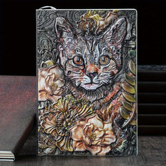 A5 Cat Embossed Vintage Notebook - 100 Sheets