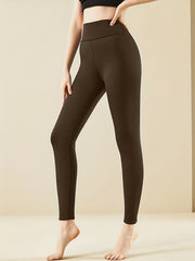 Fleece Liner Yoga Pants Slim Fit High Waist Mid Stretch Keep Warm Workout Pants