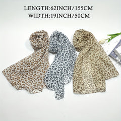 Leopard Print Scarf Thin Gauze Shawl Casual Sunscreen Head Wrap
