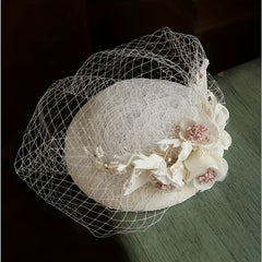 French Style Fascinator Hat Mesh Flower Beret Women