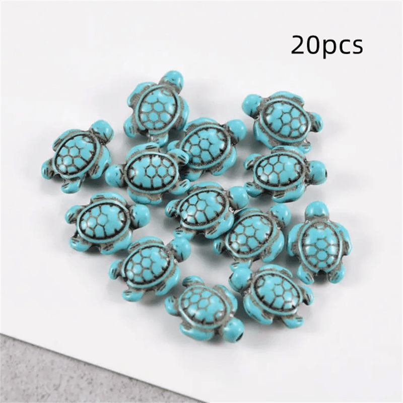 20PCS Turquoise Turtle Natural Stone Beads for DIY Bracelet Necklace