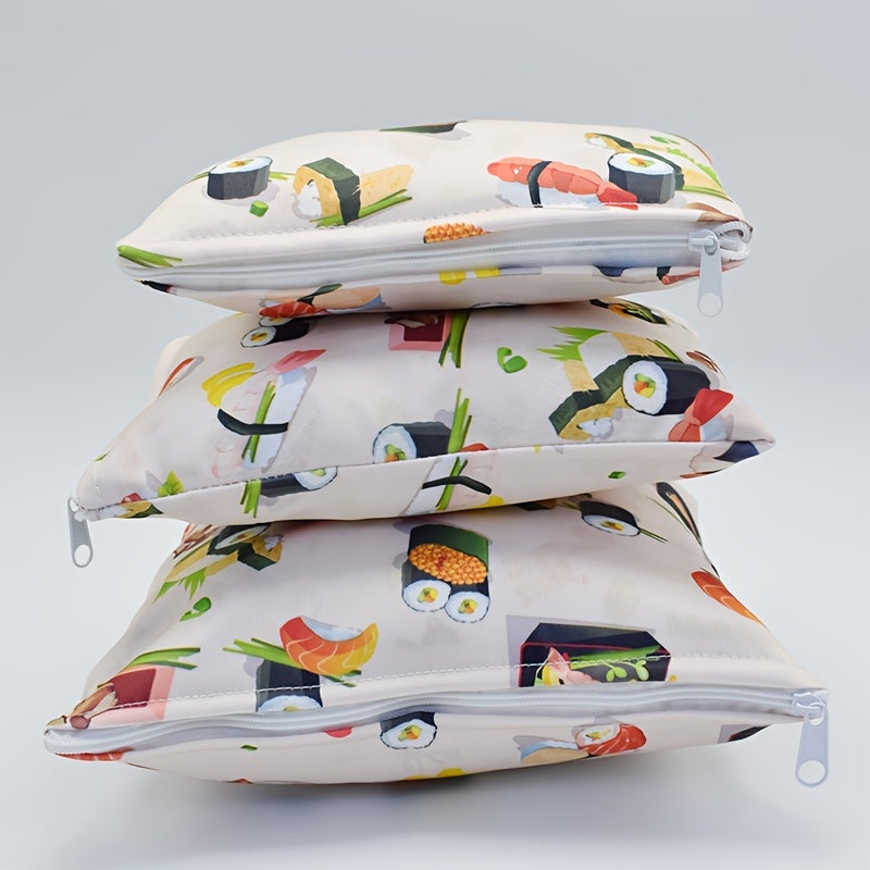 3 PCS Reusable Snack Bags Baby Food Pouches Sandwich Lunch Bags