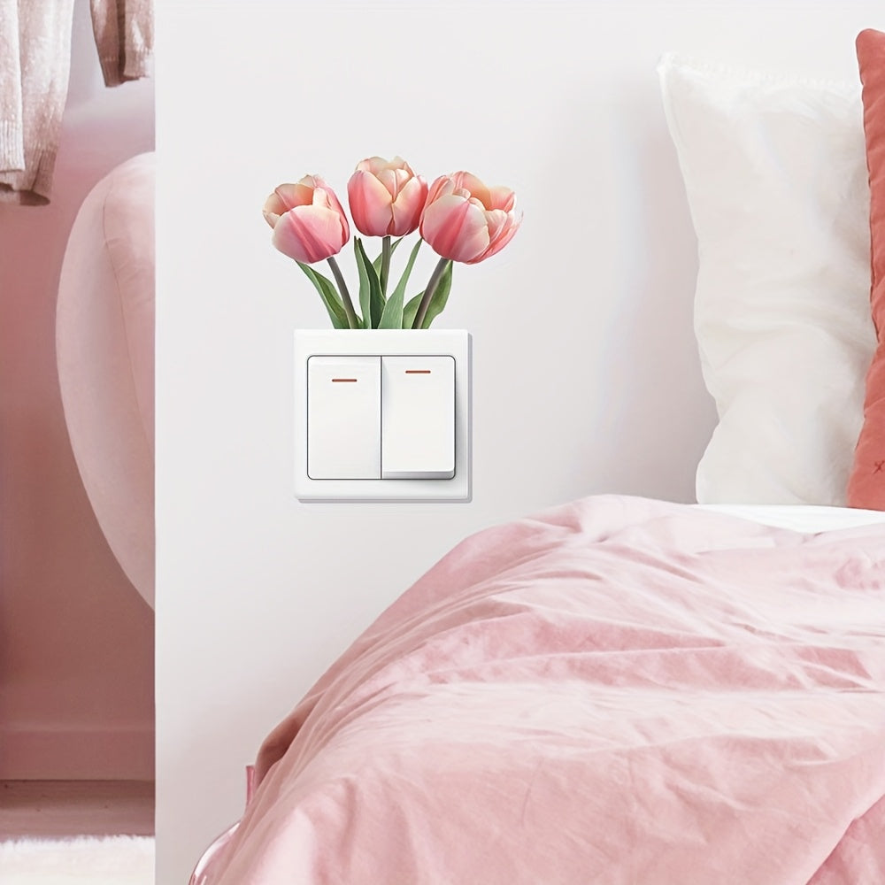 Tulip Switch Sticker Removable Waterproof PVC Decal Wall Decoration