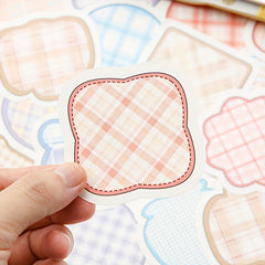 100 Sheets Cartoon Shaped Note Paper Plaid Stripes Memo Paper