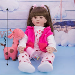 22in Reborn Doll Realistic Cloth Body for Girls with Clothes & Accessories