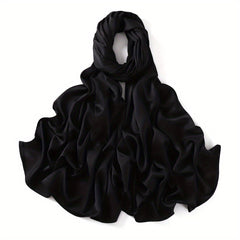 Matte Satin Soft Scarf Solid Sunscreen Hijab Turban Shawl Wraps