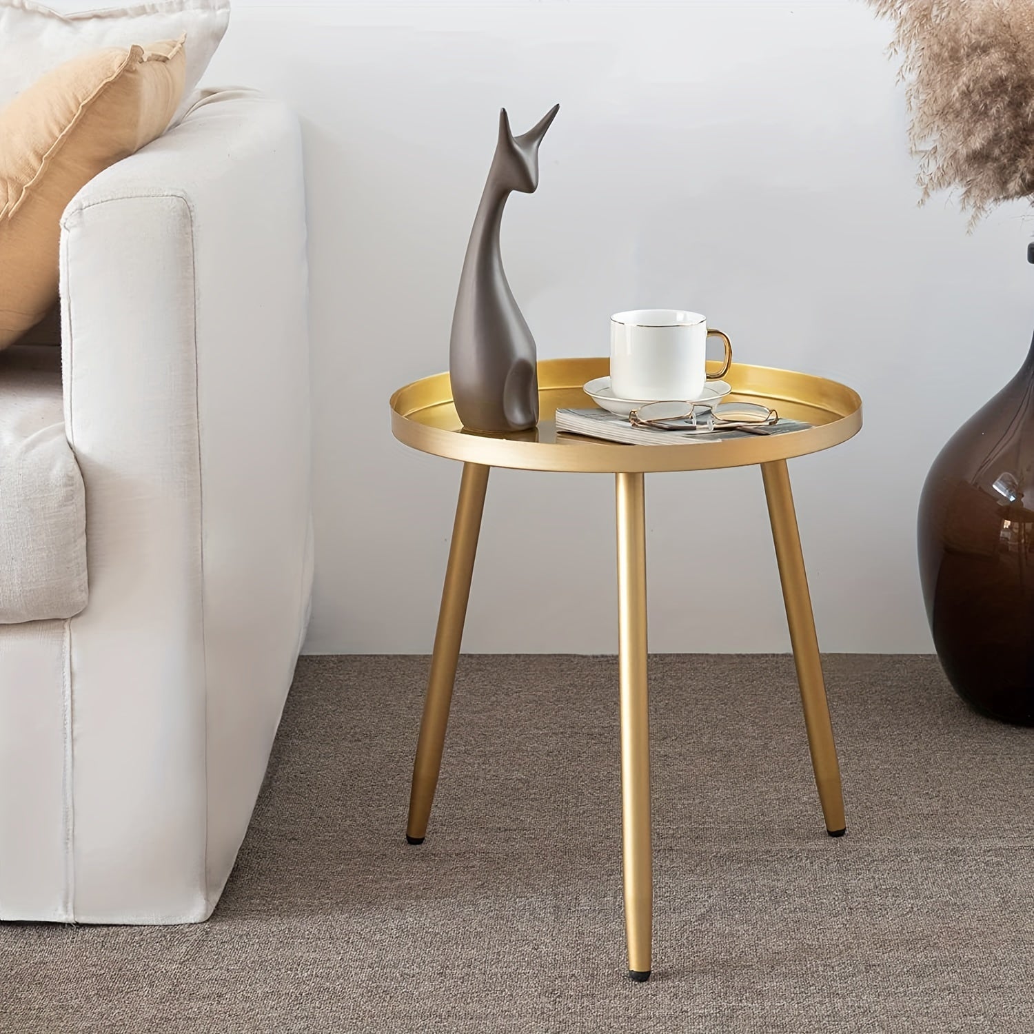 Metal End Table Side Table Coffee Table for Living Room and Bedroom