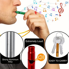 5pcs Survival Whistle Outdoor Training Keychain Lifesaving Kit