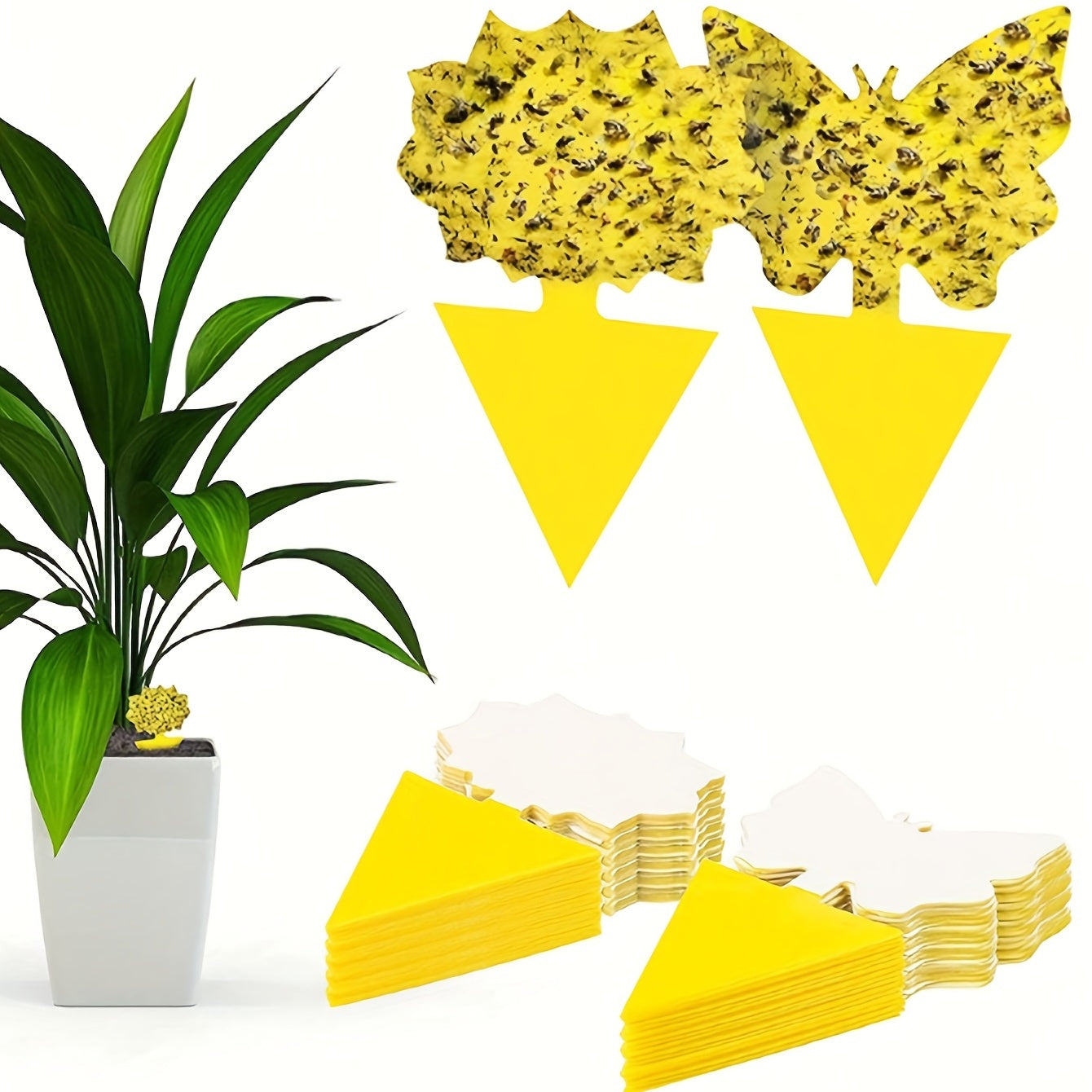 5pcs Butterfly Sticky Insect Board Yellow Fly Sticker Fruit Fly Trap
