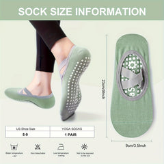 Women's Cross Strap Yoga Socks Non slip Grips Sports Socks for Pilates Barre