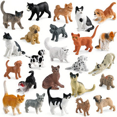 Tiny Dog Figurines Playset Realistic Mini Puppy Kittens Toy Set