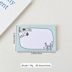 Cute Cartoon Star Puppy Bunny Note Paper 80 Sheets