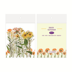 40pcs Floral Stickers Pack Waterproof Transparent PET for Bullet Journal DIY