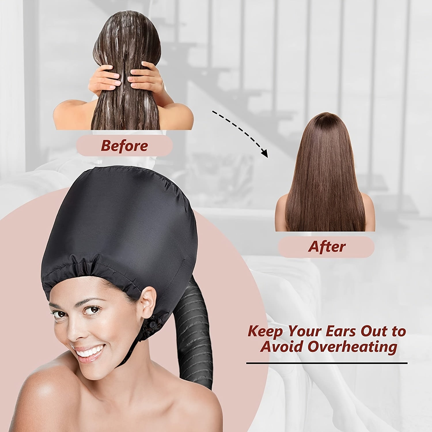 Soft Bonnet Hood Hair Dryer Attachment for Curly Hair Care