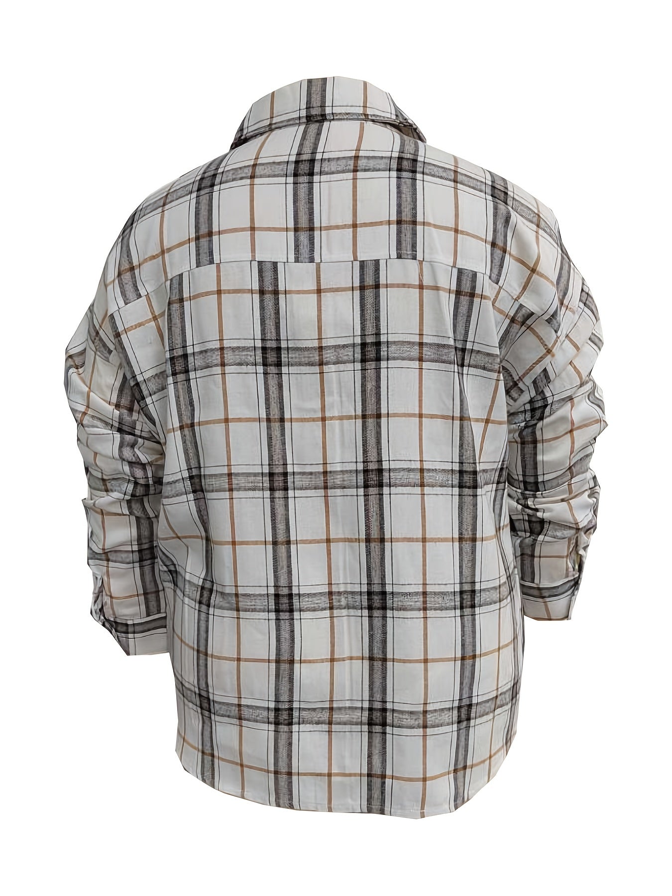  Plaid Print Button Up Long Sleeve Shirt