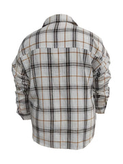  Plaid Print Button Up Long Sleeve Shirt