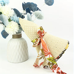 Vintage Flower Embroidery Sun Hat Beige Hollow Crochet Straw Hat UV Protection