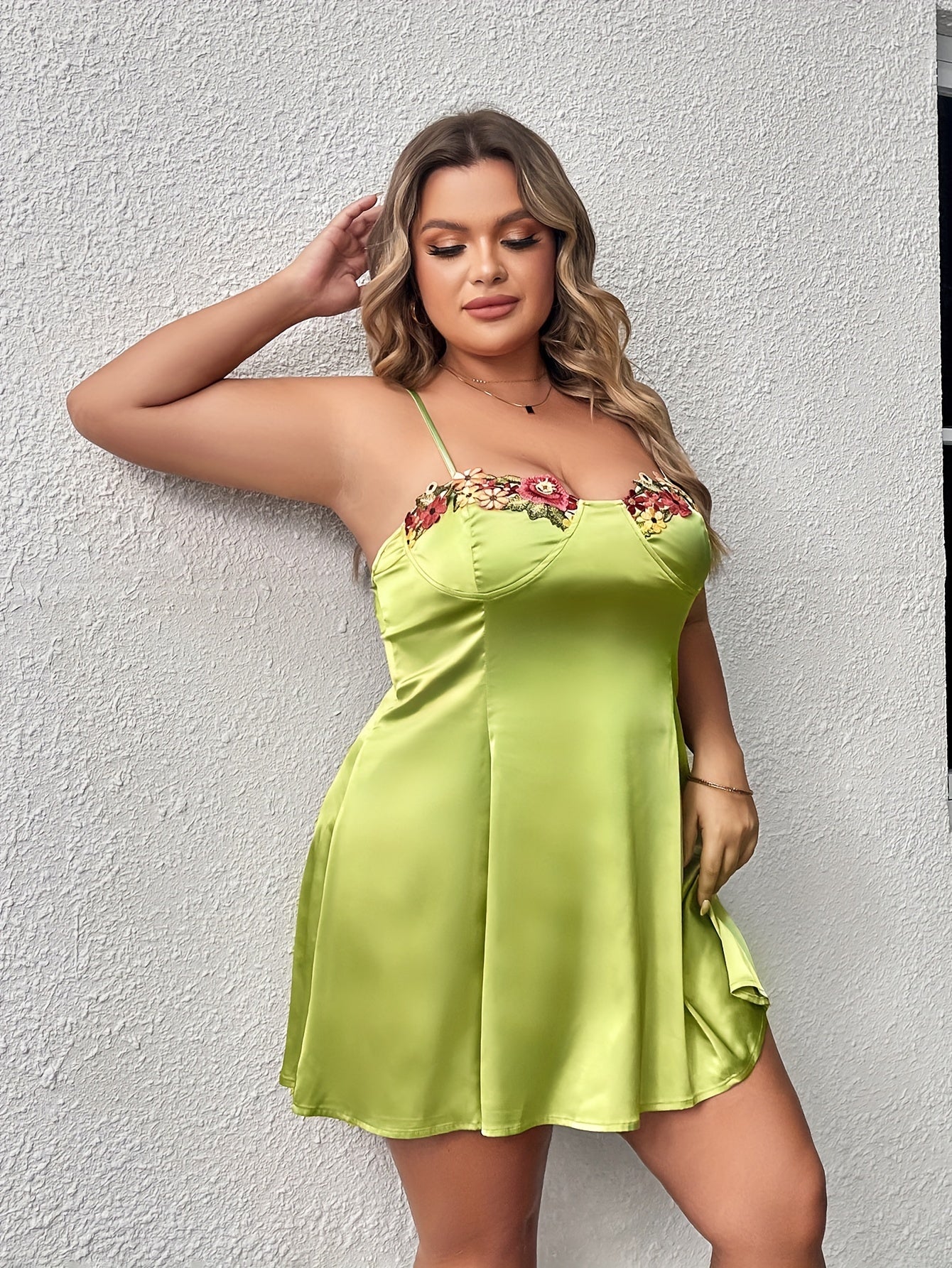  Embroidered Backless Cami Dress