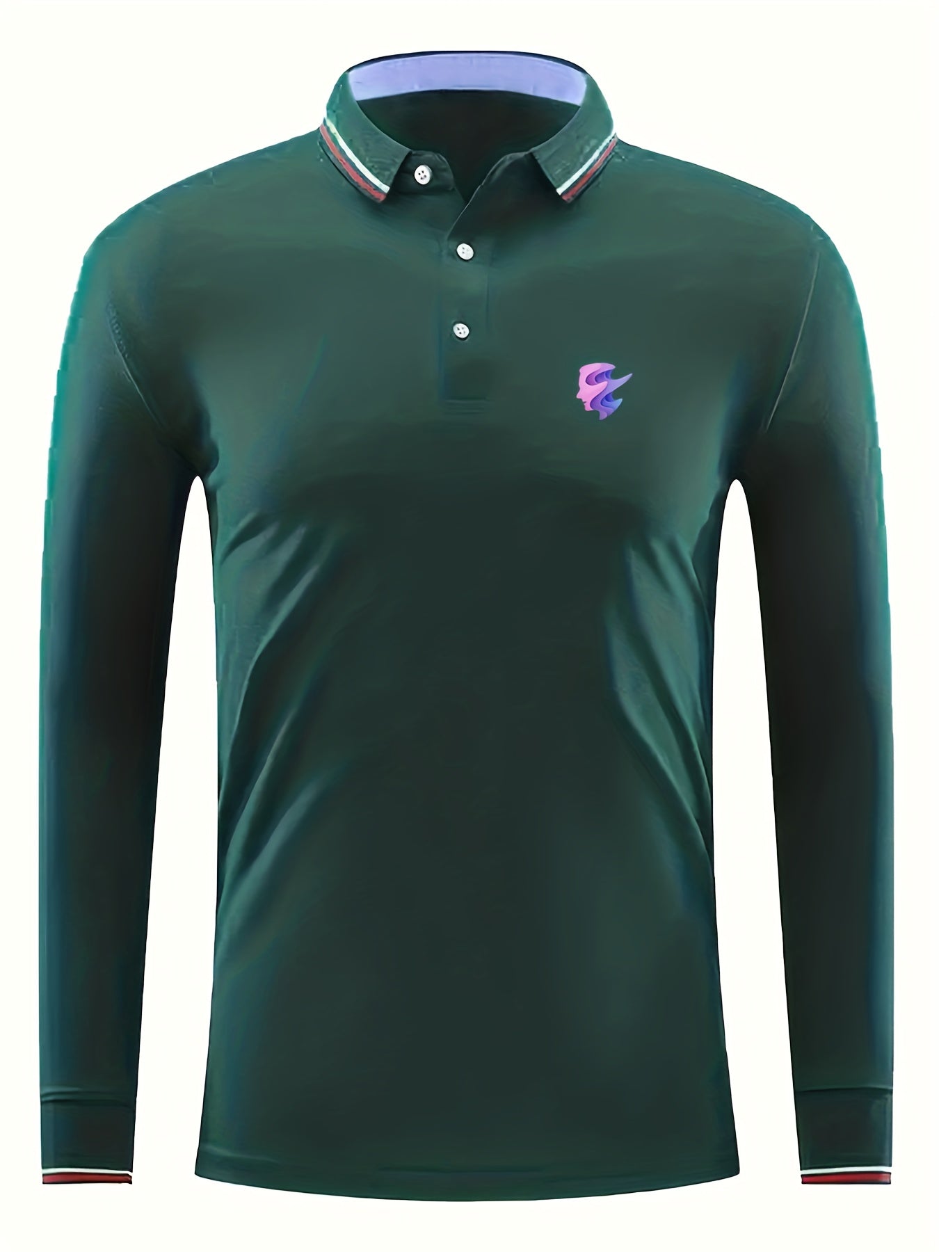 Portrait Print Men's Casual Button Up Polo