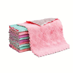 10pcs Coral Velvet Washcloths Highly Absorbent Cleaning Cloth