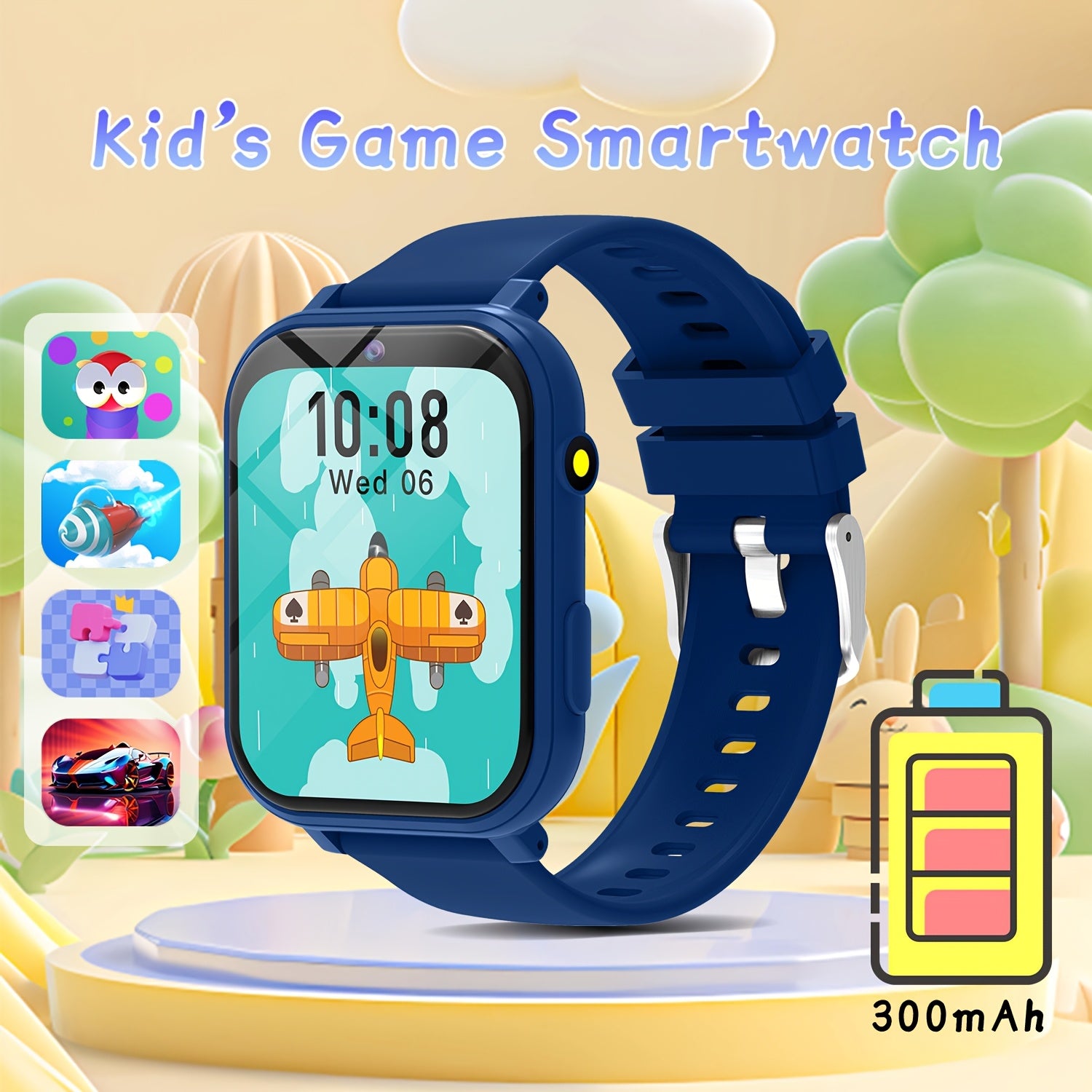 SIMSONFIT Kids Smart Watch 1.83" Colorful Silicone Strap Flashlight Alarm Camera