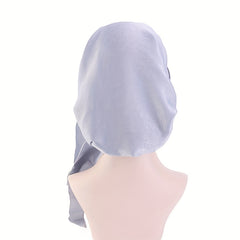 Silk Head Scarf Elastic Turban Cap Solid Sleep Night Cap Women Hijab Bonnet