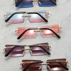 5 Pairs Men's Rimless Sunglasses UV Resistant for Holiday Outdoor Travel