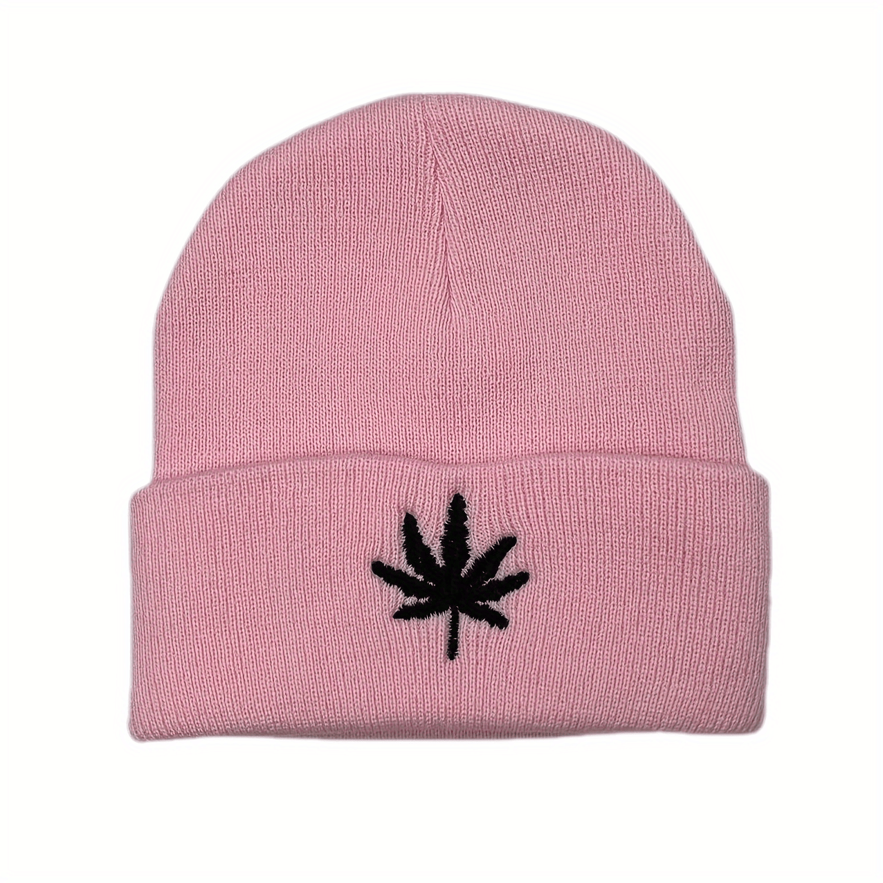 Leaf Embroidery Unisex Warm Hat Windproof Beanie