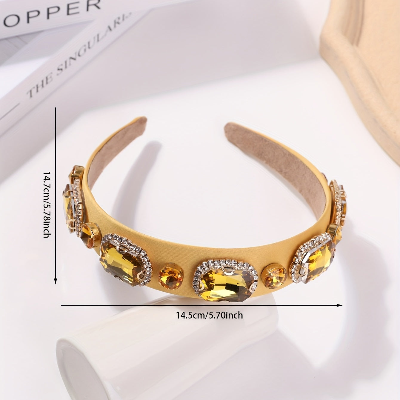Rhinestone Headband Wide Crystal Headdress Hair Band for Women Girls