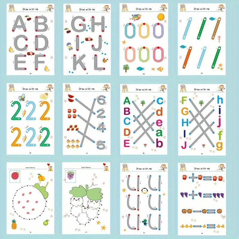 Reusable Magic Practice Copybook Set for Kids with Erasable Pen and Refills