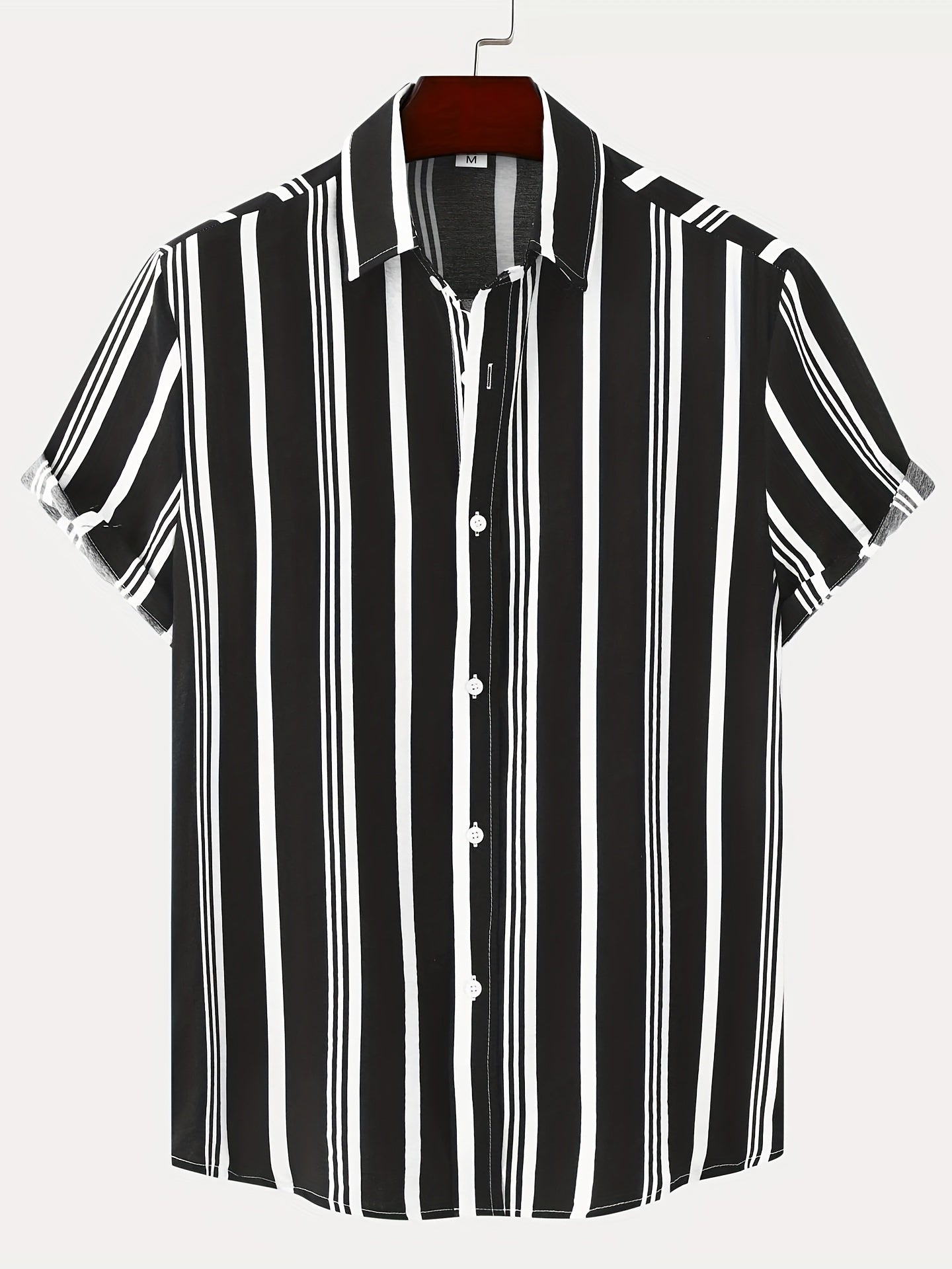 Stripe Print Men's Short Sleeve Shirt for Vacation