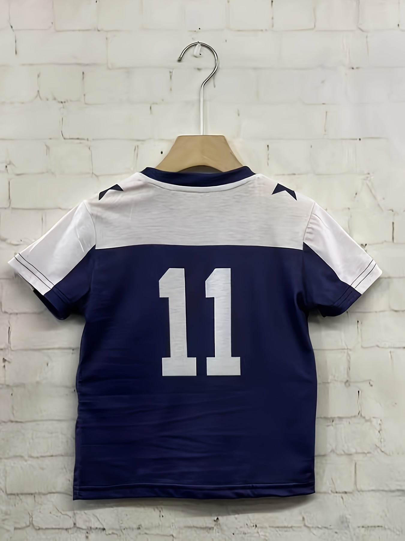 Boy's Short Sleeve T-Shirt with Jersey Print and Creative Pattern