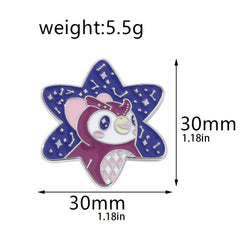Purple Crane Cartoon Enamel Pin Brooch Sweater Accessory