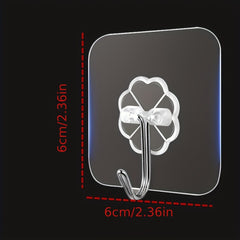 10pcs Transparent Self Adhesive Towel Hooks Heavy Duty Wall Stickers