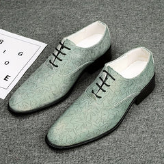 Men's Star Print Oxford Shoes Lace-up Front Dress Shoes