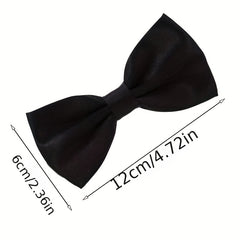 Solid Polyester Silk Bow Tie for Men Multicolor