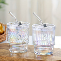 Portable Plastic Water Cup with Straw and Lid